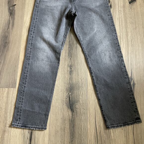 Levi's Wedgie Straight Fit Jean 27 Well Worn Black Grey High Rise Button Fly - Picture 7 of 11